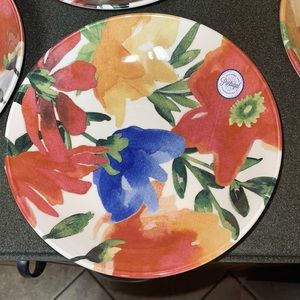 NEW set of 4 beautiful floral pasta bowls handcrafted in Portugal